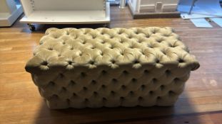 Gold Fabric Velour Style Pouffee