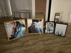 Square Wood Framed Canvases x4