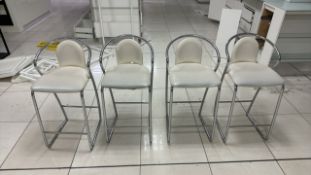 White Faux Leather Stools x4