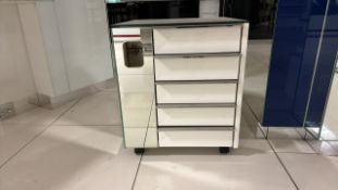 Glass Mirror Shelf Unit