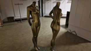 Gold Female Mannequins x2