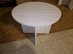 Wooden Round Slatted Table