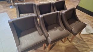 Brown Sofa Chairs x6