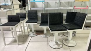 White Bottomed Fabric Beauty Stools x8