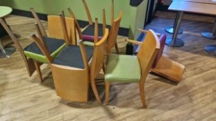 Assorted Coloured Chairs x8