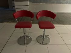Pair Of Red Bar Stools