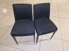 Black Fabric Bar Stools x2