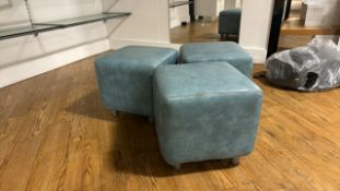Blue Pouffes x3