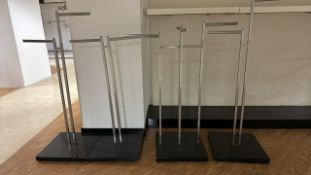 Black Based Metal Hanging Rails x8