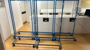 Blue Steel Metal Industrial Hanging Rail x5