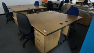 Wood Effect Office Desk x4