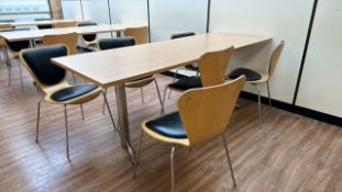 Rectangular Cafeteria Table & Chairs x6