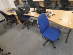 Wooden Effect Office Desks x3 With Office Chairs x3