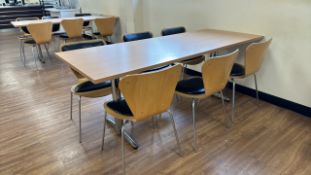 Rectangular Cafeteria Table & Chairs x6