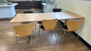 Rectangular Cafeteria Table & Chairs x6