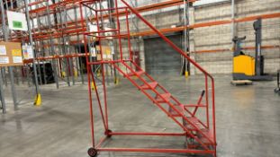 Red Mobile Step Ladder