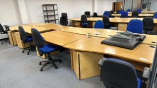 Wooden Effect Office Desks x8 With Office Chairs x7