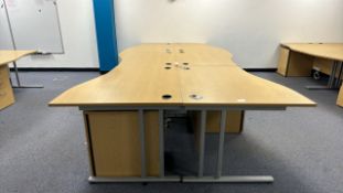 Wood Effect Office Desk x6
