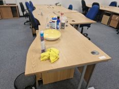 Wooden Effect Office Desks x7 With Office Chairs x6