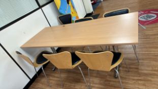 Rectangular Cafeteria Table & Chairs x6