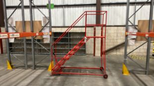 Red Mobile Step Ladder