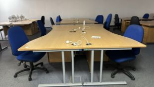 Wood Effect Office Desk x8