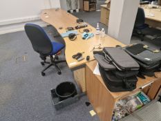 Wooden Effect Office Desks x3 With Office Chair x1