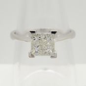 0.50 carat / VS invisible-set princess-cut diamond ring with WGI report