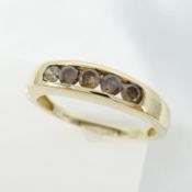 Yellow gold channel-set cognac 0.45 carat cognac diamond ring