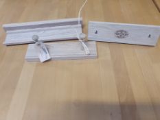 Creamore Mill Solid Oak Items x3,Coat Hooks x2, Picture Shelf x1
