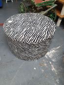 Large Zebra Print Pouffe