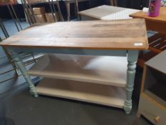 Wooden Topped Table With Under Shelf