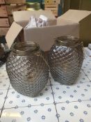 Large Glass Candle Holders x2