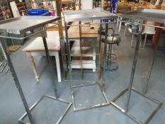 Brushed Chrome Square Clothing Rails With Top Shelf x2