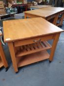 Square Table With Drawer & Slide Out Leaf