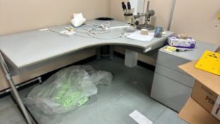 Metal Curved Desk With Microscope