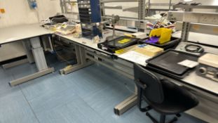 Bank Of 4 Adjustable Desks
