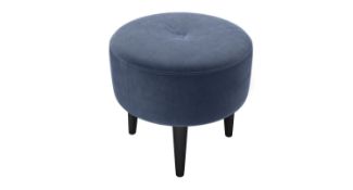 Jack Round Footstool In Navy Velvet RRP - £259