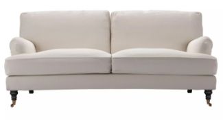 Bluebell 3 Seat Sofa In Taupe Brushed Linen Cotton RRP - £2110