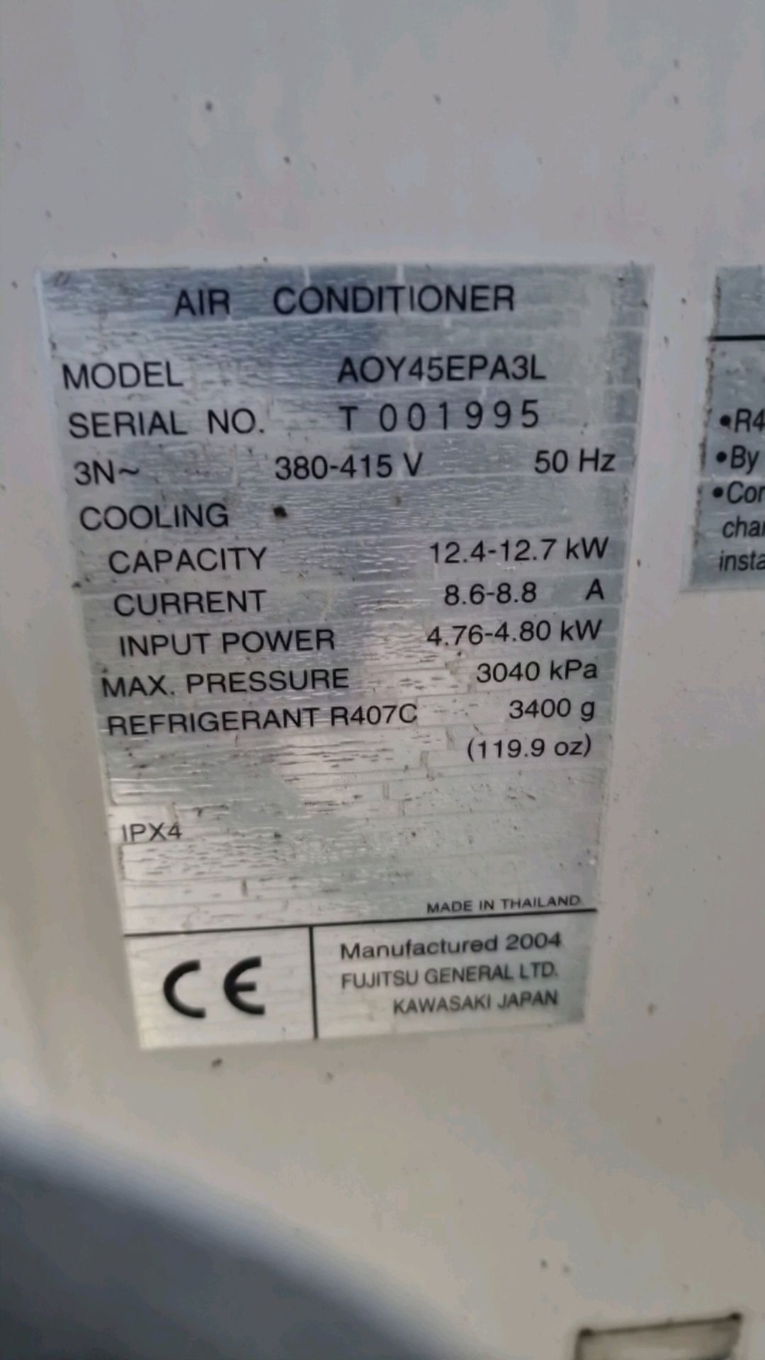 Fujitsu Outdoor Aircon Unit - Image 3 of 3