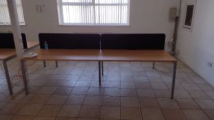 Bank Of 4 Central Divided Office Desks