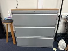 Metal Storage Drawers With Pine Effect Top
