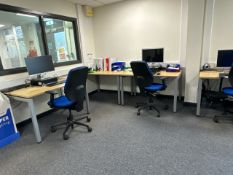 Office Desks x4, Chairs x3, Monitors, Keyboards and Mouse