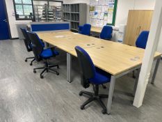 Bank Of 7 Desks & 7 Office Chairs