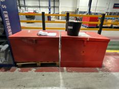 Red Metal Storage Chests x2