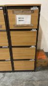 7 x Rows of wooden Filing Cabinets