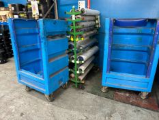Mobile Blue Plastic Storage Tubs with Zip up front
