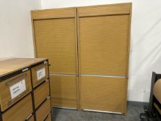 Wooden Storage Cabinet With Roller Front x2