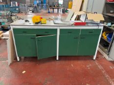 *NO RESERVE* Green Wooden Cabinet With Metal Frame