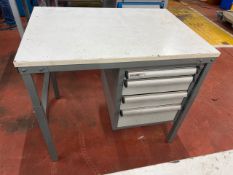 *NO RESERVE* Grey Metal Table With Storage Drawers